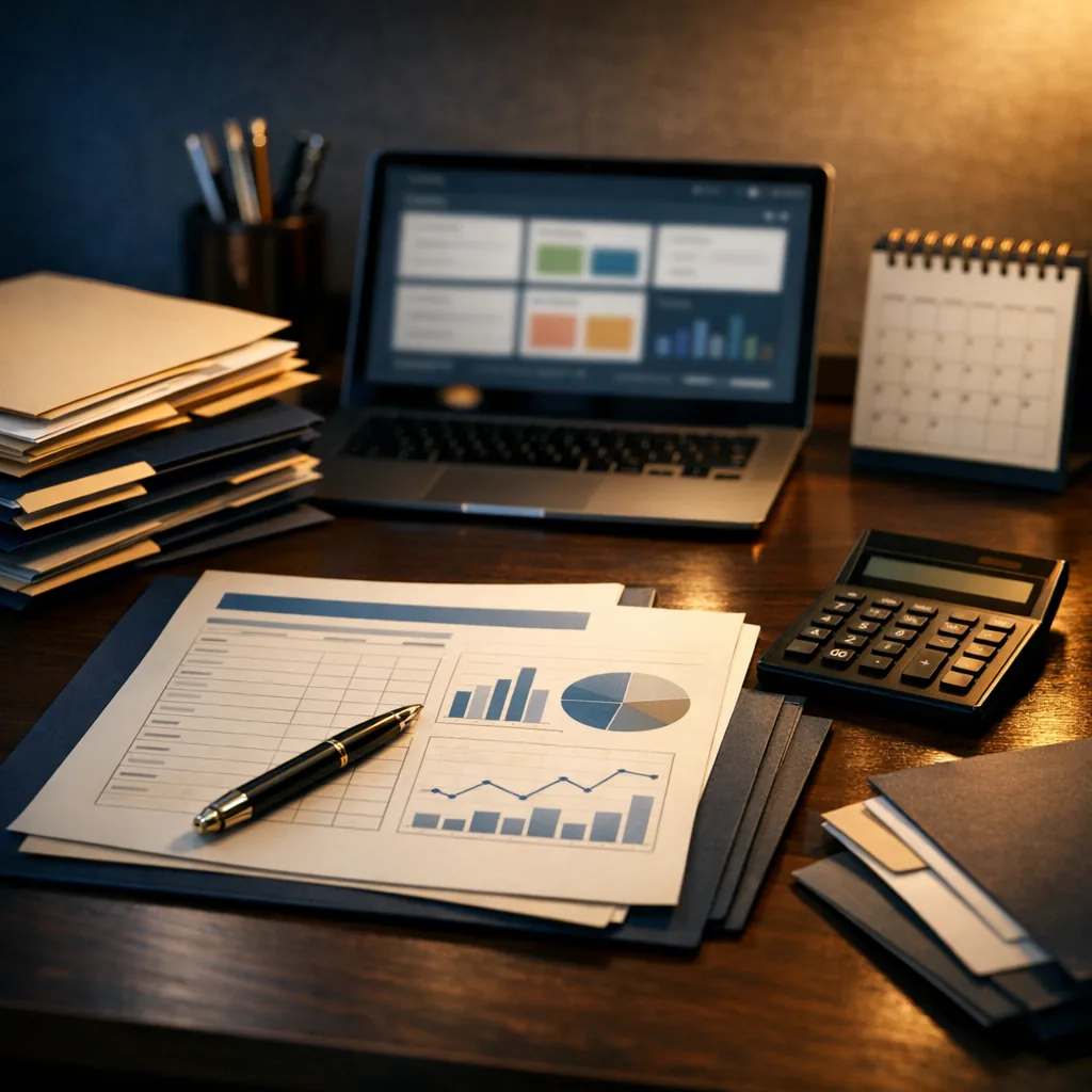 Rotina de folha de pagamento com arquivos, calendário, relatórios e calculadora